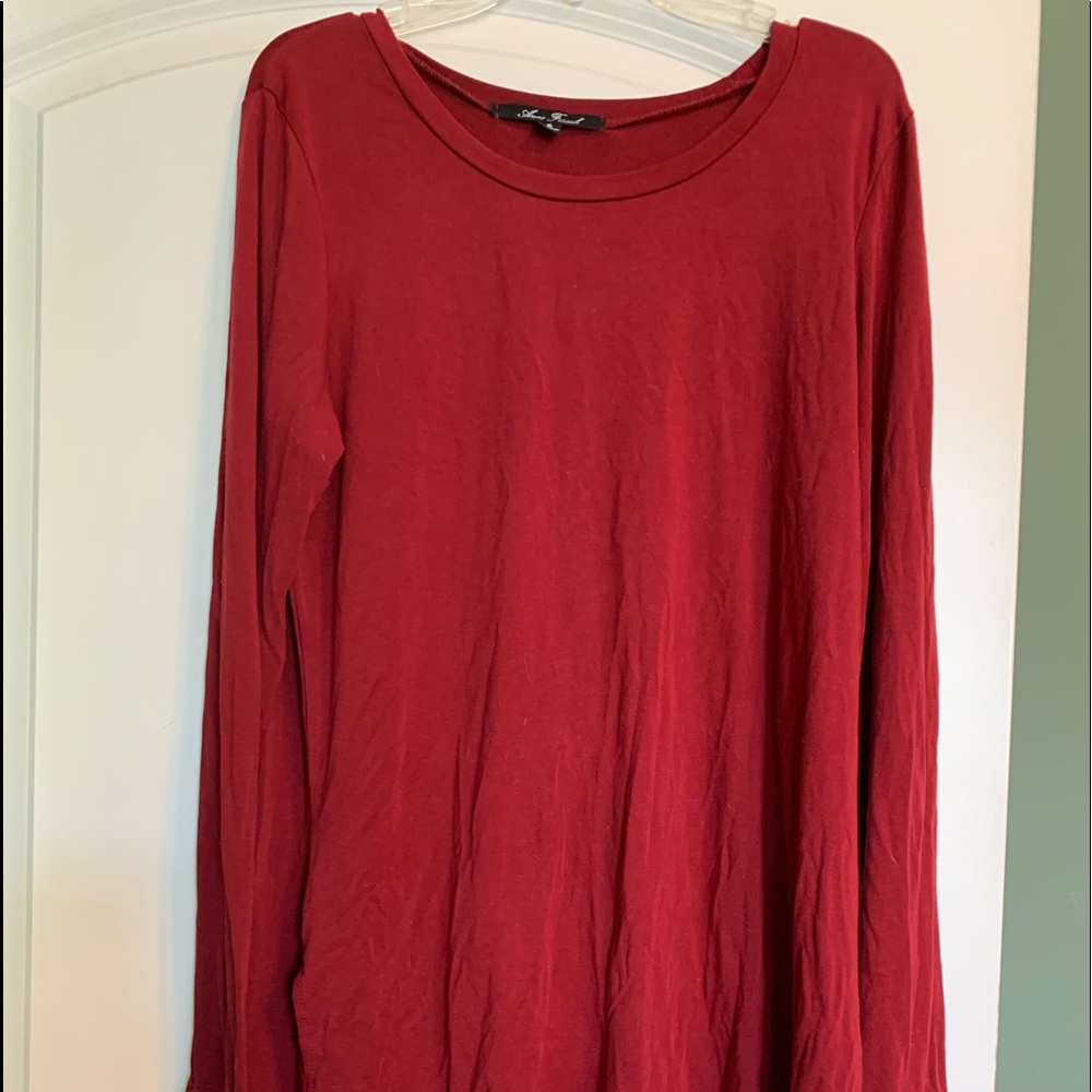 Burgundy shift dress